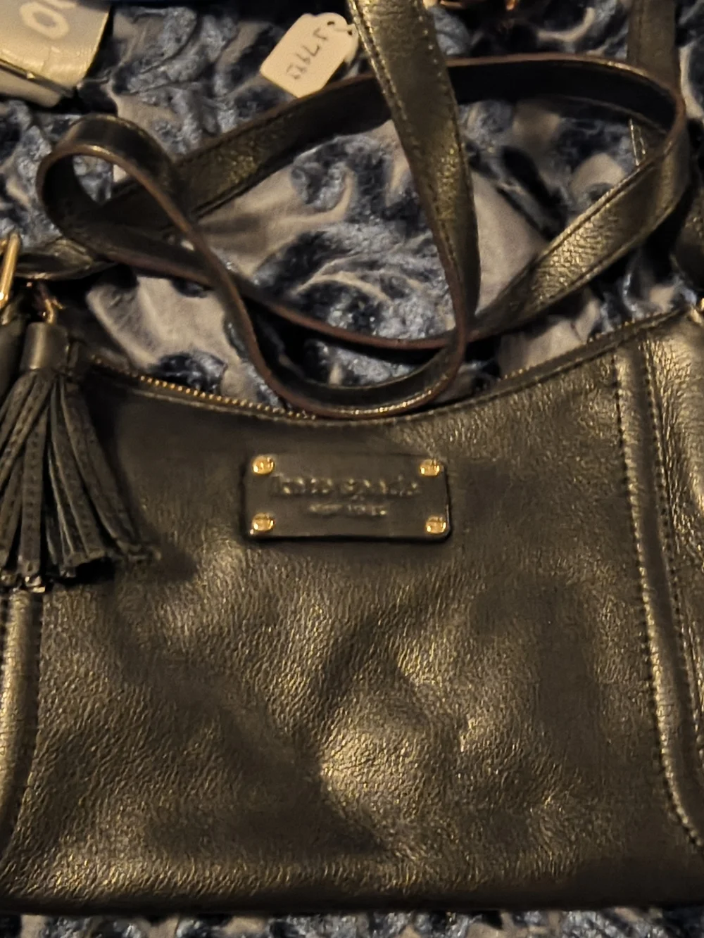 Black Crossbody Tote with Tassel - Unknown Brand